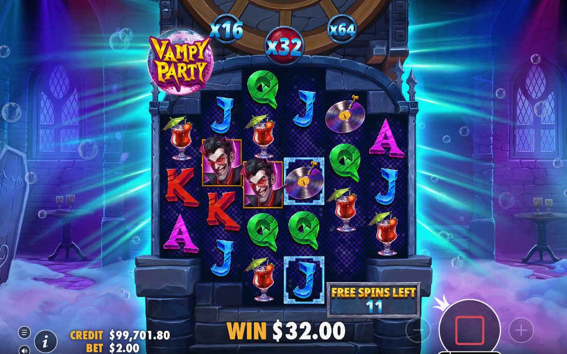 Free Spins round with the starting multiplier applied to wins