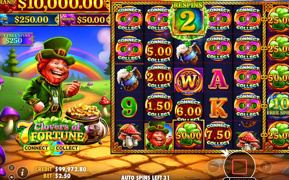 Connect & Collect bonus round with coins in play