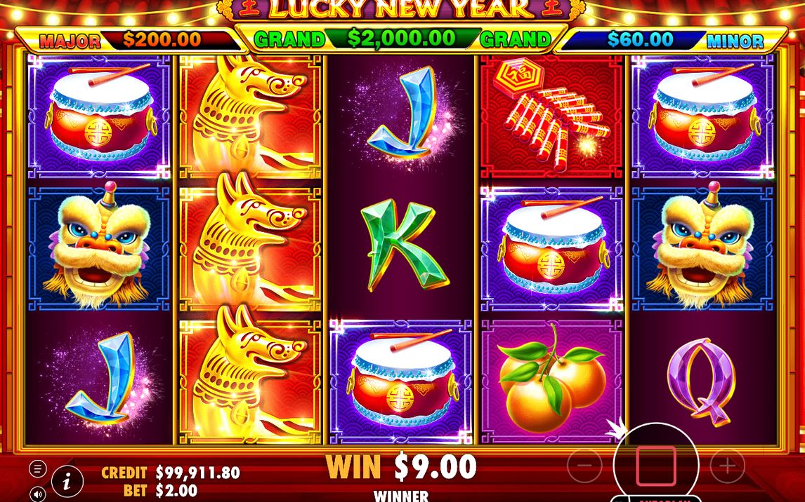 Win screen after a regular spin on the 5x3 grid
