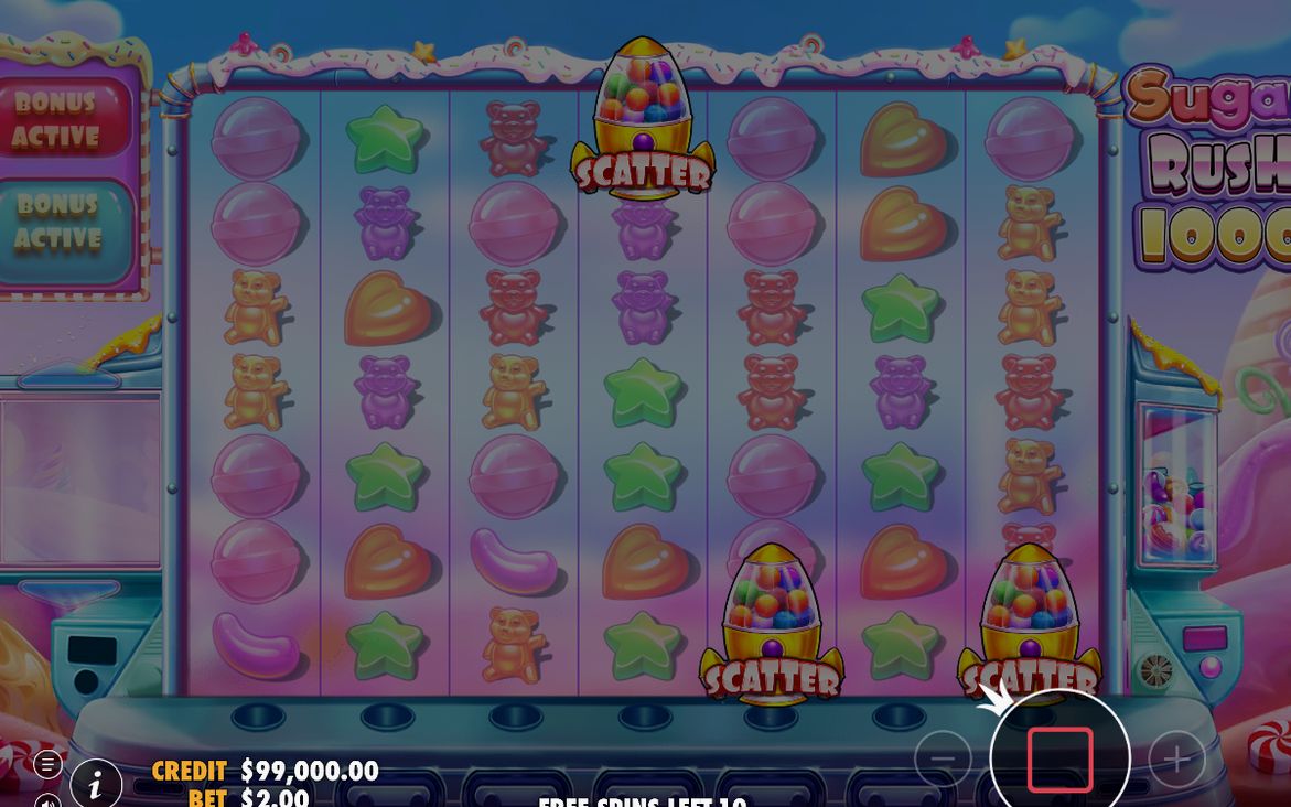 Free Spins counter and multiplier spots on the grid